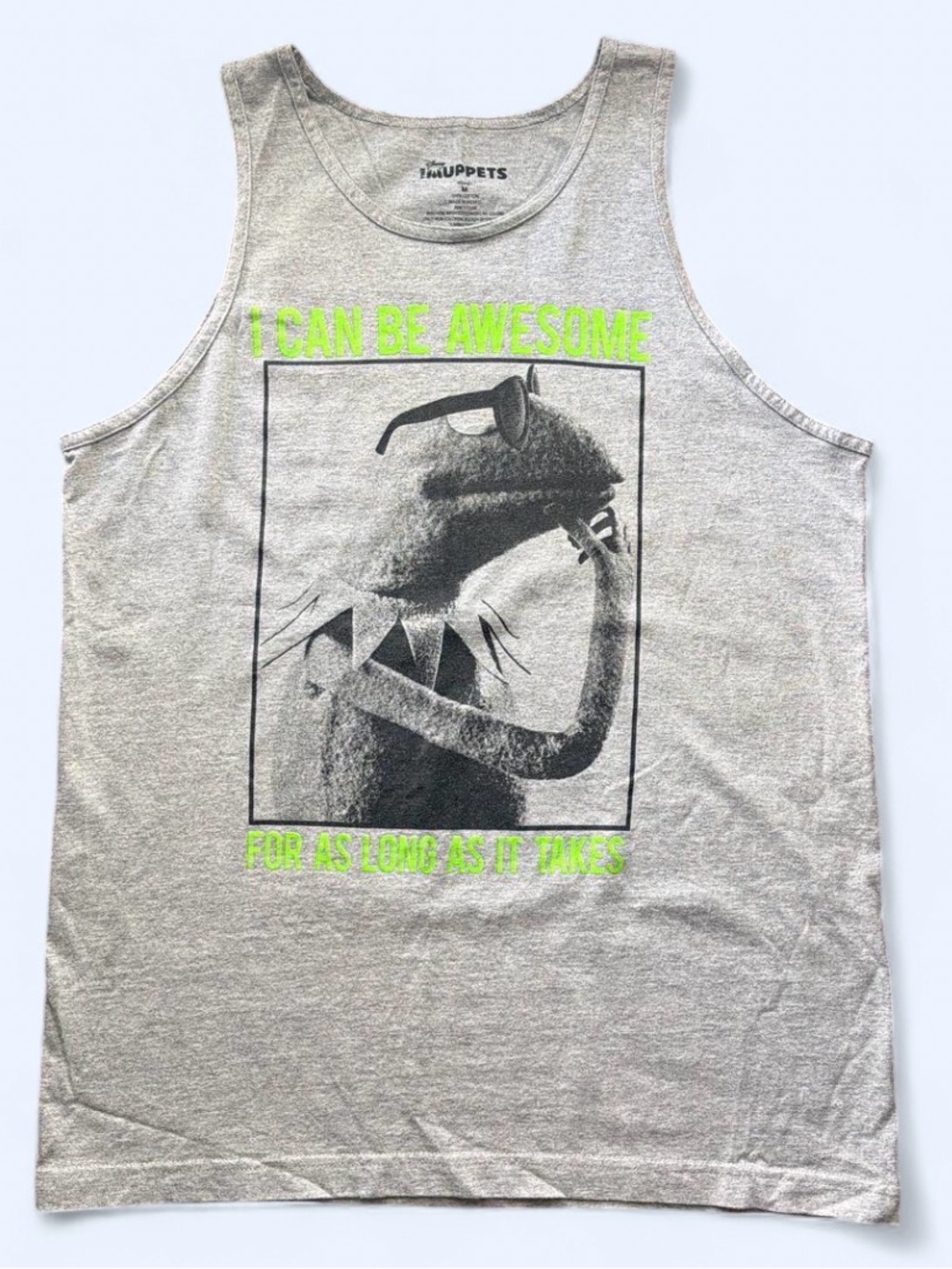 Disney The Muppets tank top with graphic of Kermit the Frog with sunglasses